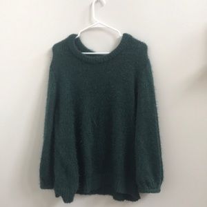 Fuzzy Green Pullover Sweater